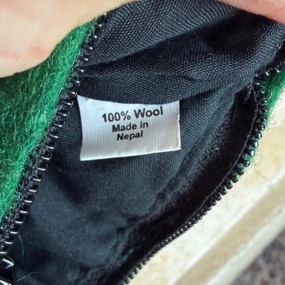 Swingin' Sloth Felt Coin Purse card holder wallet 100% wool Nepal fair trade - Picture 8 of 10